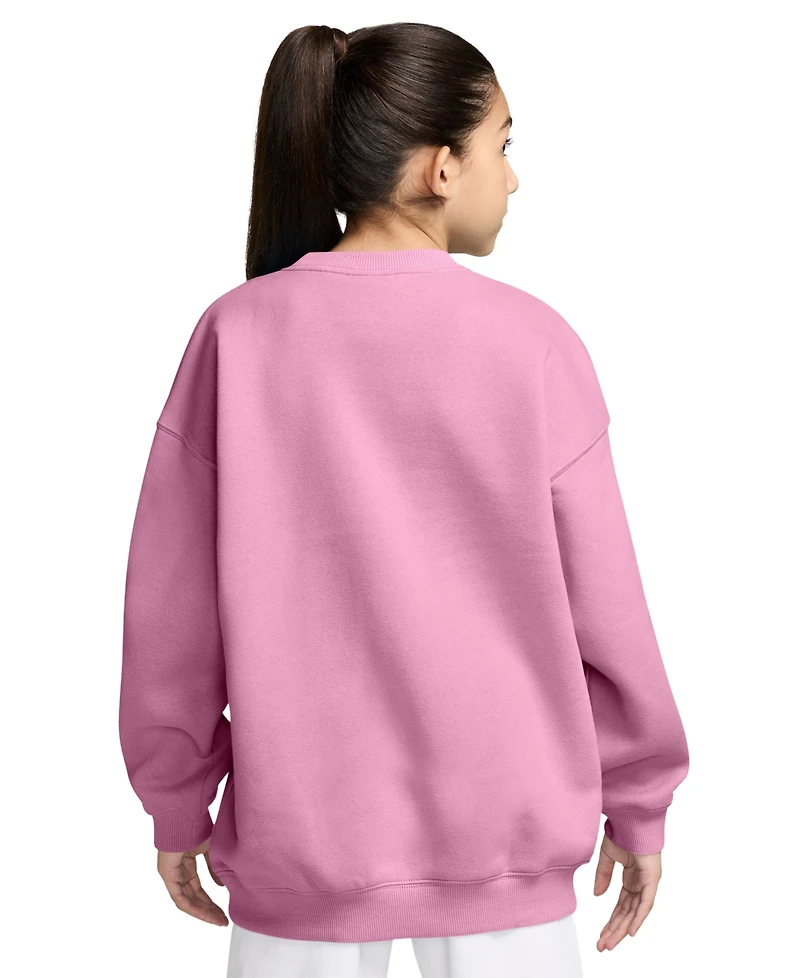 Nike Sportswear Studio Girls' 7-16 Oversized Fleece Crewneck Sweatshirt