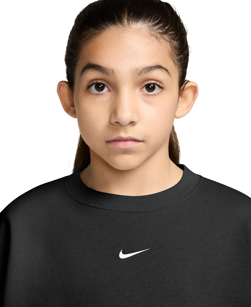 Nike Sportswear Studio Girls' 7-16 Oversized Fleece Crewneck Sweatshirt