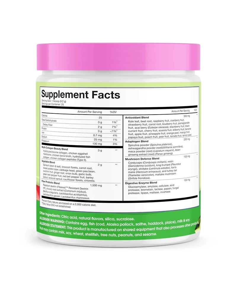 Obvi Collagen Greens Powder for Overall Wellness - Nutrient-Rich Superfood Blend - Healthy Digestion - Radiant Skin - Watermelon Lime