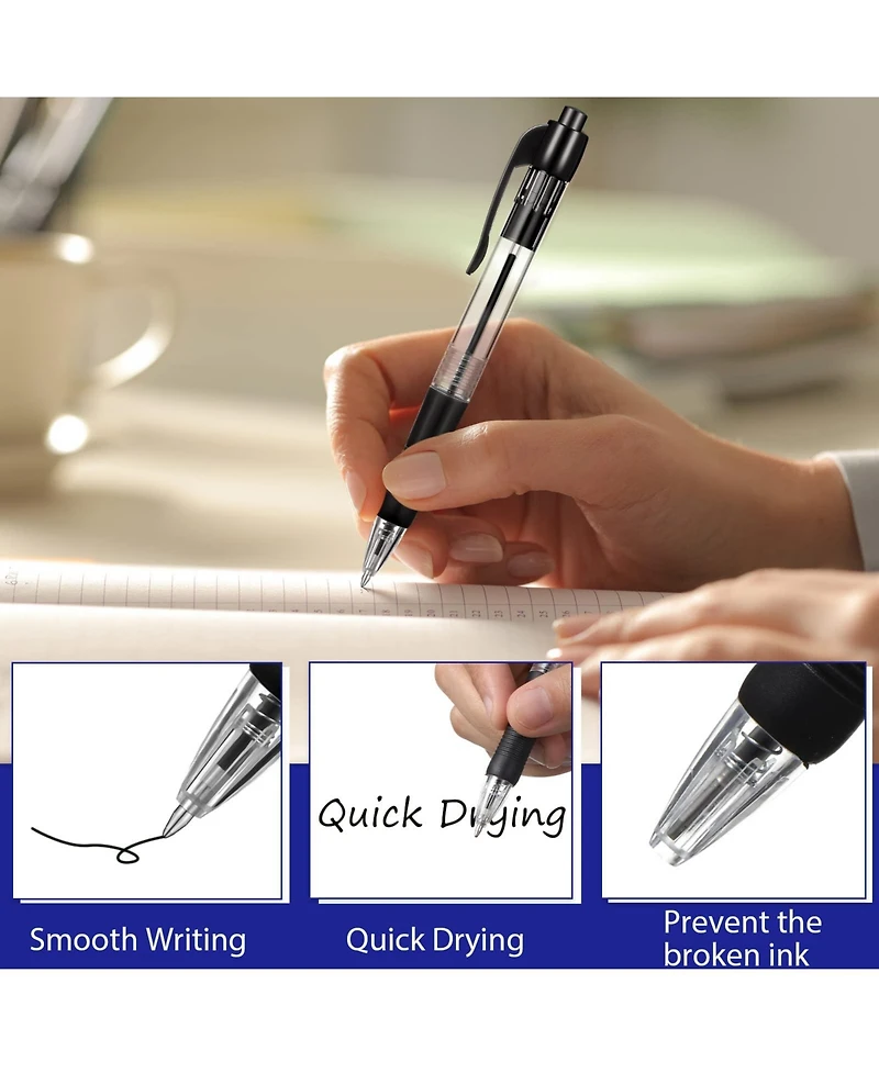Gnuadz Retractable Ballpoint Pen Medium Point Click Grip 200 Pack