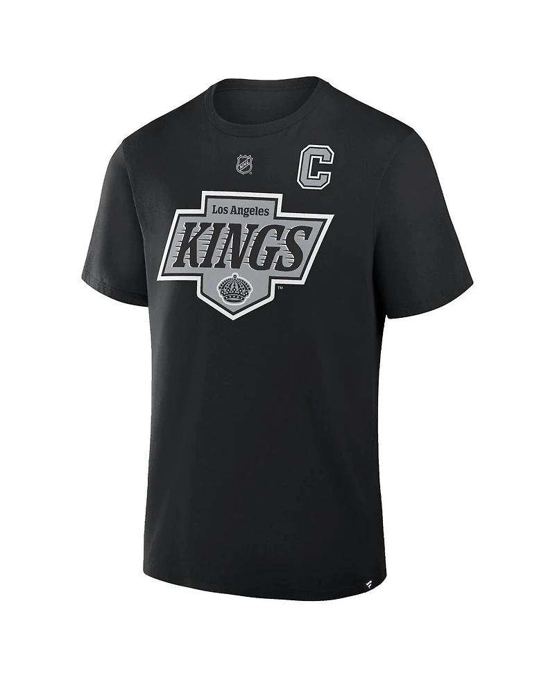 Fanatics Men's Anze Kopitar Black Los Angeles Kings Authentic Stack Name & Number T-Shirt