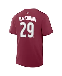 Fanatics Men's Nathan MacKinnon Burgundy Colorado Avalanche Authentic Stack Name & Number T-Shirt