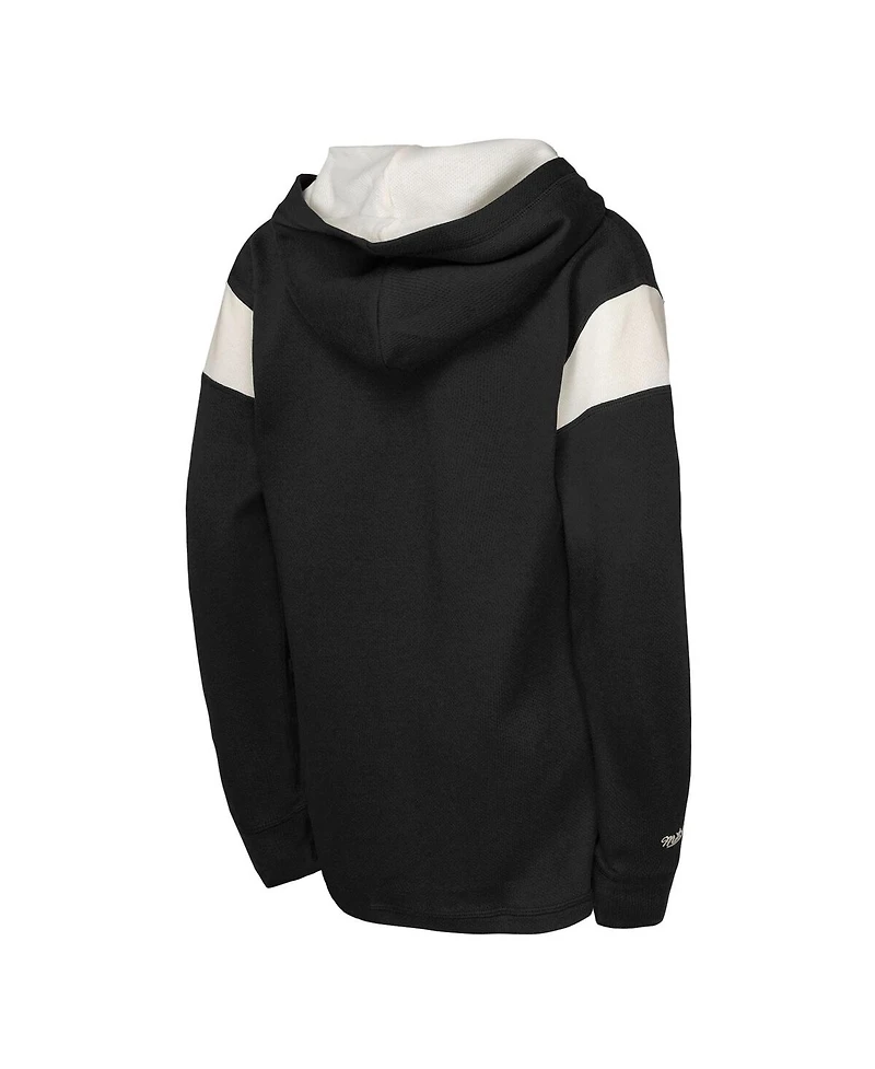Mitchell & Ness Big Boys and Girls Black Philadelphia Flyers Thermal Lightweight Pullover Hoodie