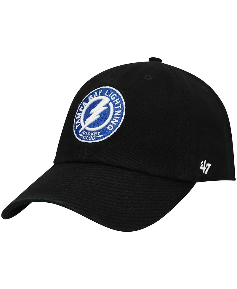 '47 Brand Men's Black Tampa Bay Lightning Team Clean Up Adjustable Hat
