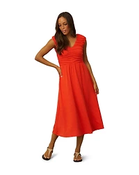 Cable & Gauge Women's Shirred Eyelet Midi Dress
