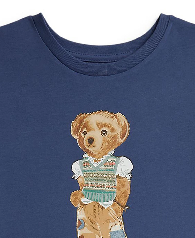 Polo Ralph Lauren Girls' 7-16 Bear Short-Sleeve Jersey Dress
