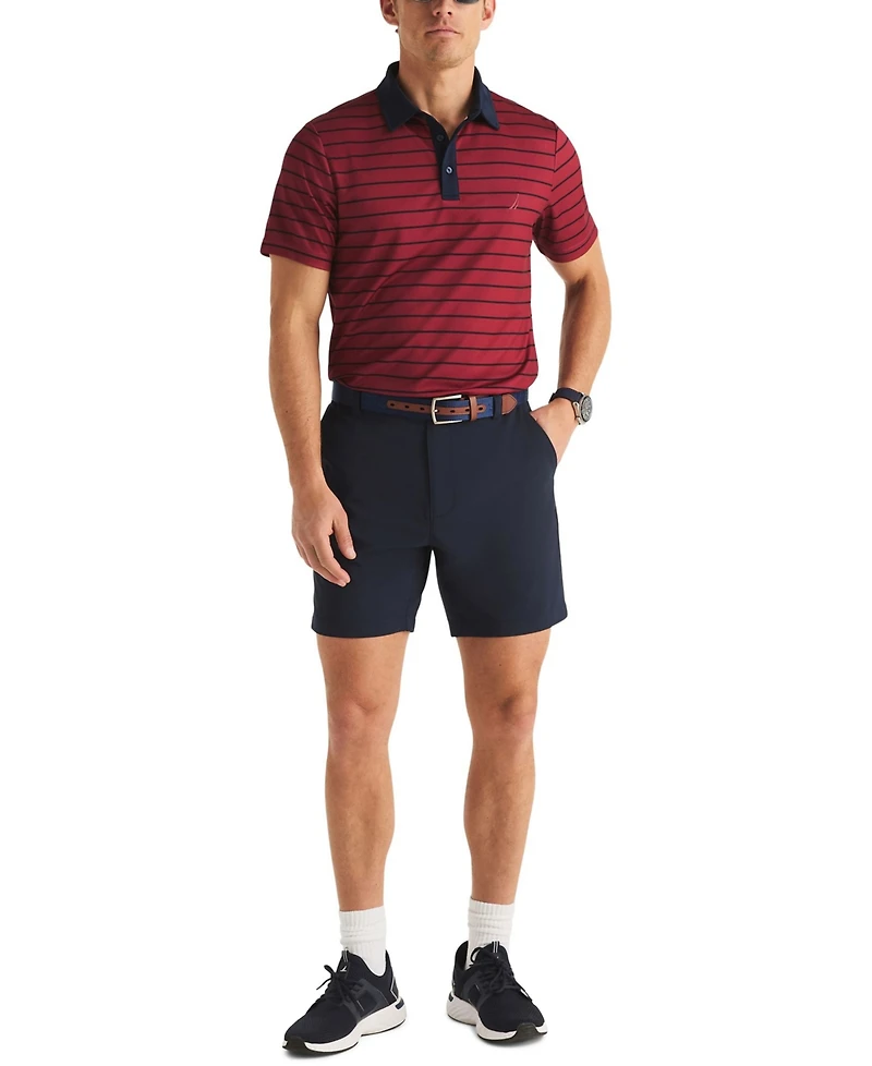 Nautica Men's Striped Moisture-Wicking Classic-Fit Polo Shirt