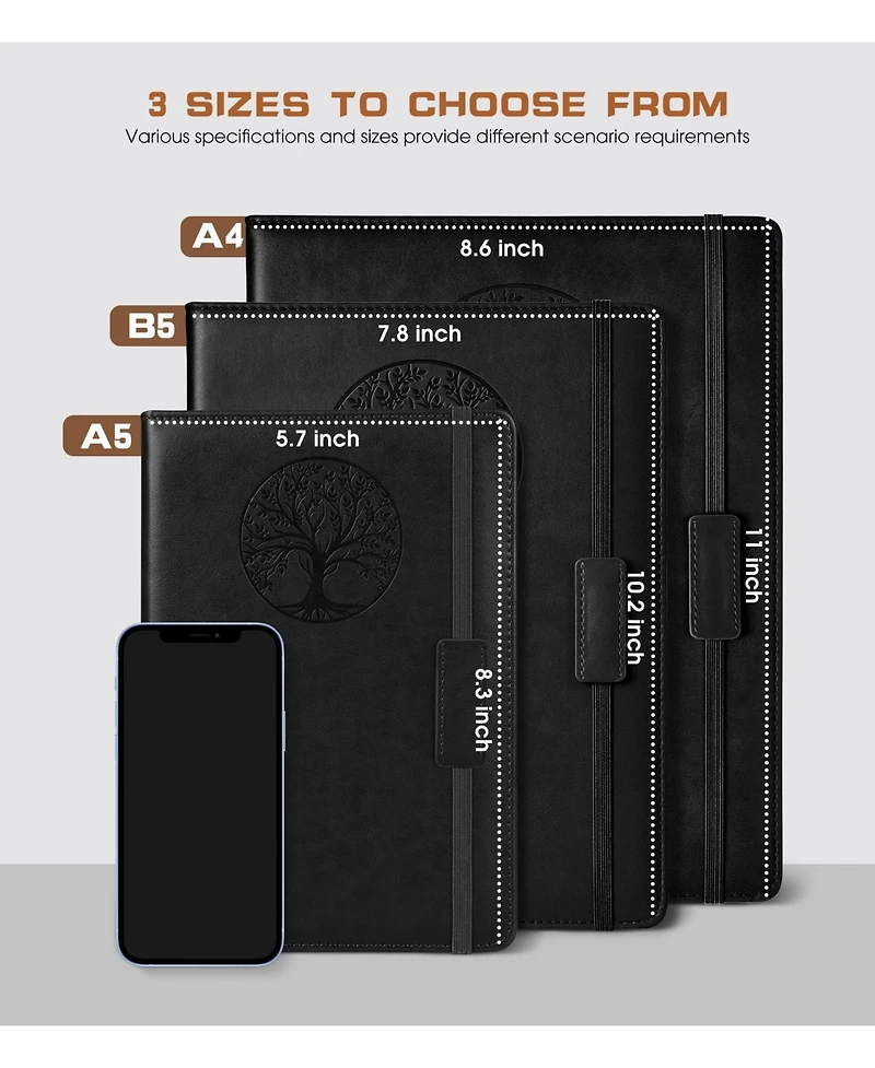 Gnuadz Lined Journal Notebook Hardcover Leather Ruled Writing Diary