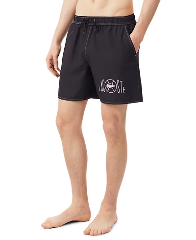 Lacoste Men's Quick-Dry Elastic Waistband Swim Shorts