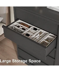 homfan 5 Drawer Dresser for Bedroom, Antique White Chest of Drawers 43" Tall with Large Storage Space, Modern Organizer Living Room