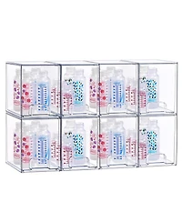 Sorbus Tall Clear Stackable Pull-Out Storage Organizer Bins for Baby Bottles, Bathroom