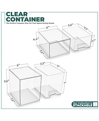 Sorbus Piece Clear Stackable Pull-Out Storage Organizer Bins for Baby Bottles, Bathroom