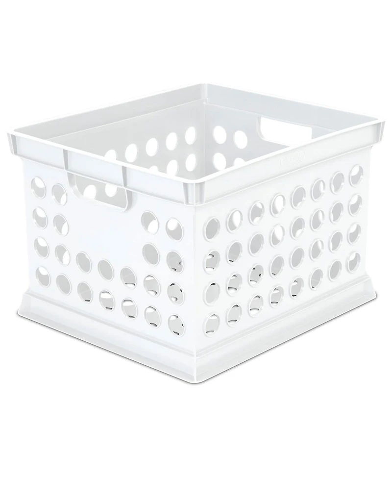 Sterilite Stackable Plastic Storage Open Crate Bin Organizer Box, 6-Pack