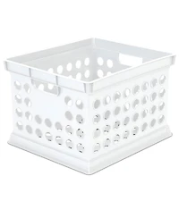 Sterilite Stackable Plastic Storage Open Crate Bin Organizer Box, 6-Pack