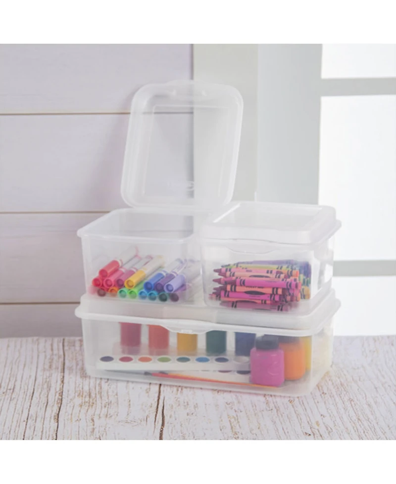 Sterilite Plastic Stacking FlipTop Latching Storage Box Container, Clear, 6 Pack