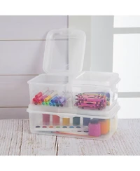 Sterilite Plastic Stacking FlipTop Latching Storage Box Container, Clear, 6 Pack
