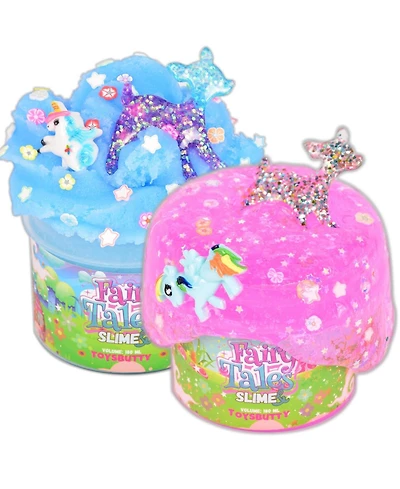 ToyButty 2 Slime Pack Clear Crystal Slime and Cloud Slime Kit for Girls Boys, Create with Kids Fairy Tales Theme, Premade Slime Making kit