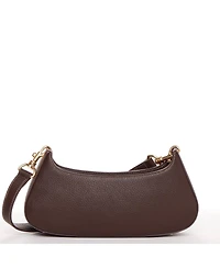 Susu Women's Pebbled Leather Baguette Shoulder Bag East West Crescent Hobo Purse
