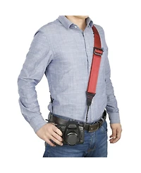 Movo Ns-203 Nylon-Webbed Camera Strap with Gel Shoulder Strap for Dslr's and Binoculars (Coral)