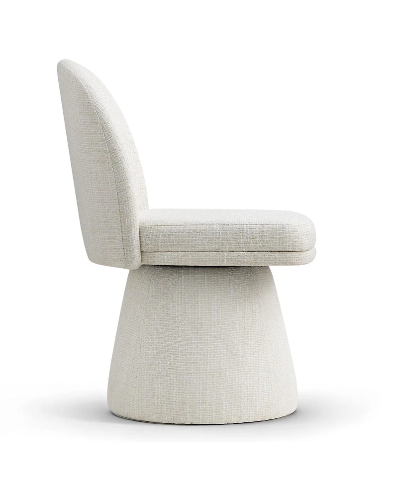 Maison Boucle Swivel Vanity Chair, Upholstered Fabric Makeup Armless