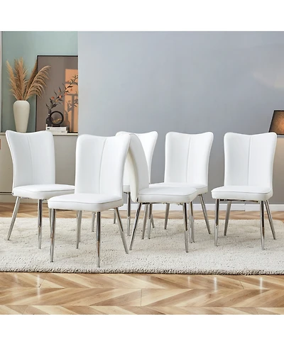 Streamdale Furniture Pu Dining Chairs (Set of 6)