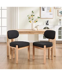 Streamdale Furniture Set of 2 Modern Fabric Upholstered Dining Chairs