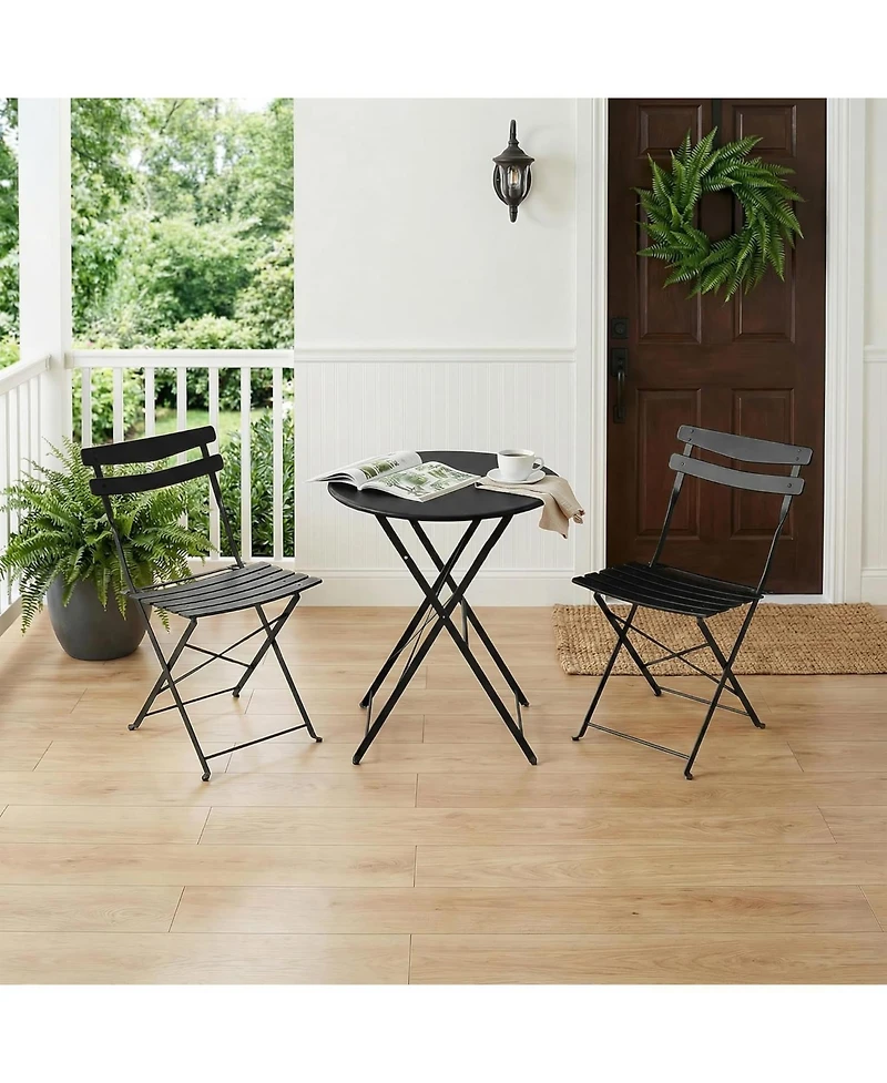 gaomon Folding Bistro Set 3pcs 2 Chairs and 1 Table, Outdoor Space-Saving Patio Furniture Set, Foldable Balcony Table for Garden
