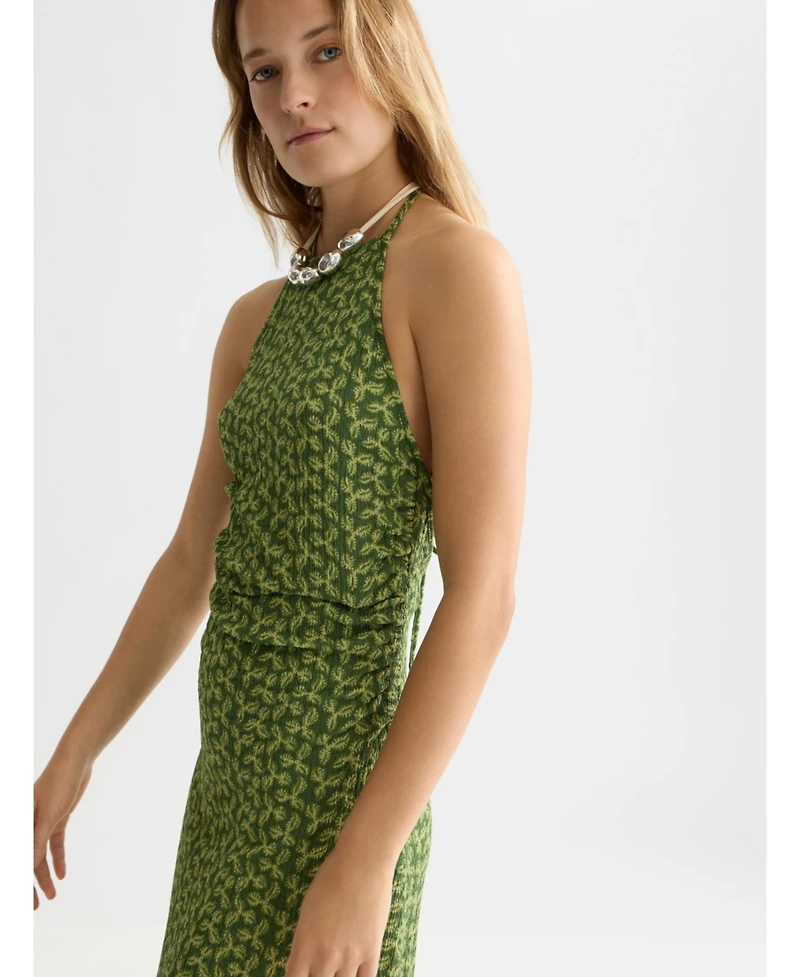 Scotch & Soda Women's Embroidered Long Sleeve Cotton and Linen Shift Dress