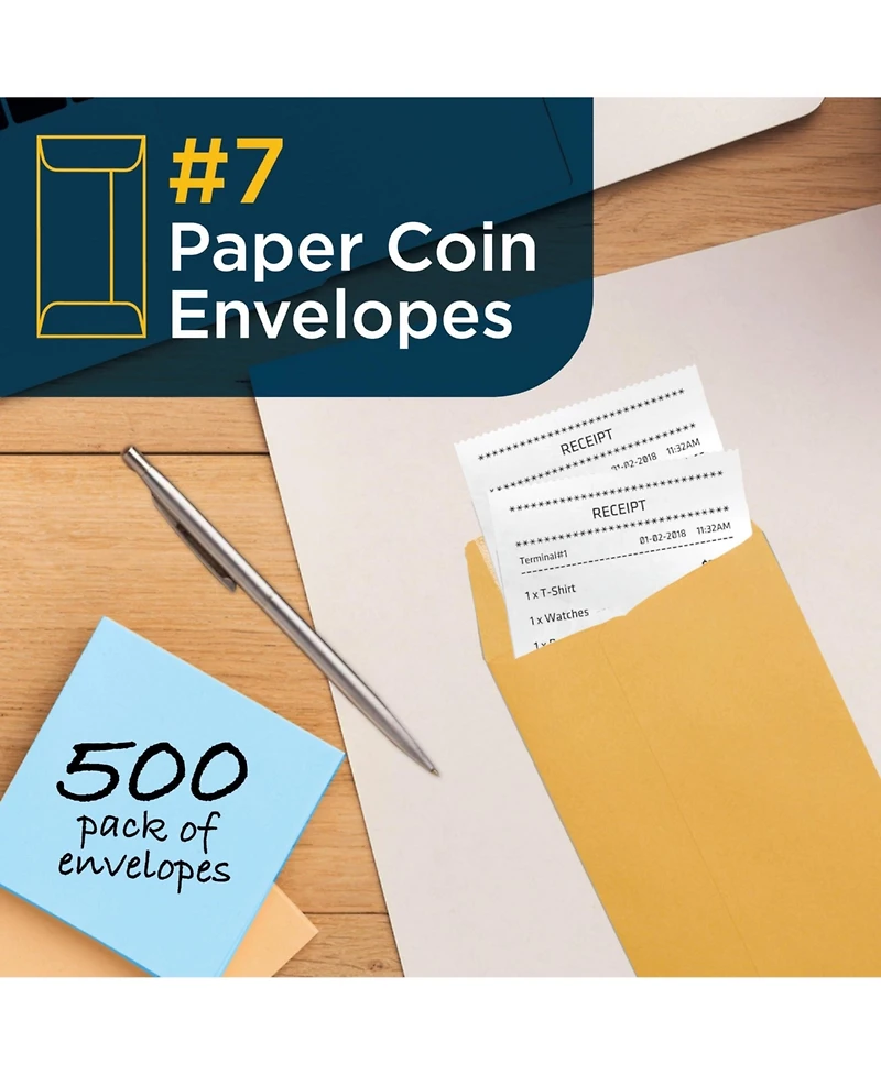 Gnuadz Paper Envelopes Gummed Flaps Blank Receipts Storage