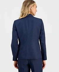 Kasper Petite Notch Collar 3-Button Padded Blazer