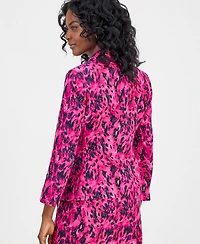 Kasper Women's Printed Shawl-Collar Scuba Jacket
