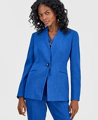 Kasper Women's Collarless One-Button Jacket, Regular & Petite