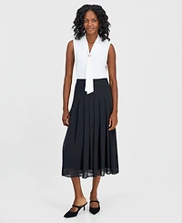 Kasper Women's Pull-On Pleat-Front Midi Skirt