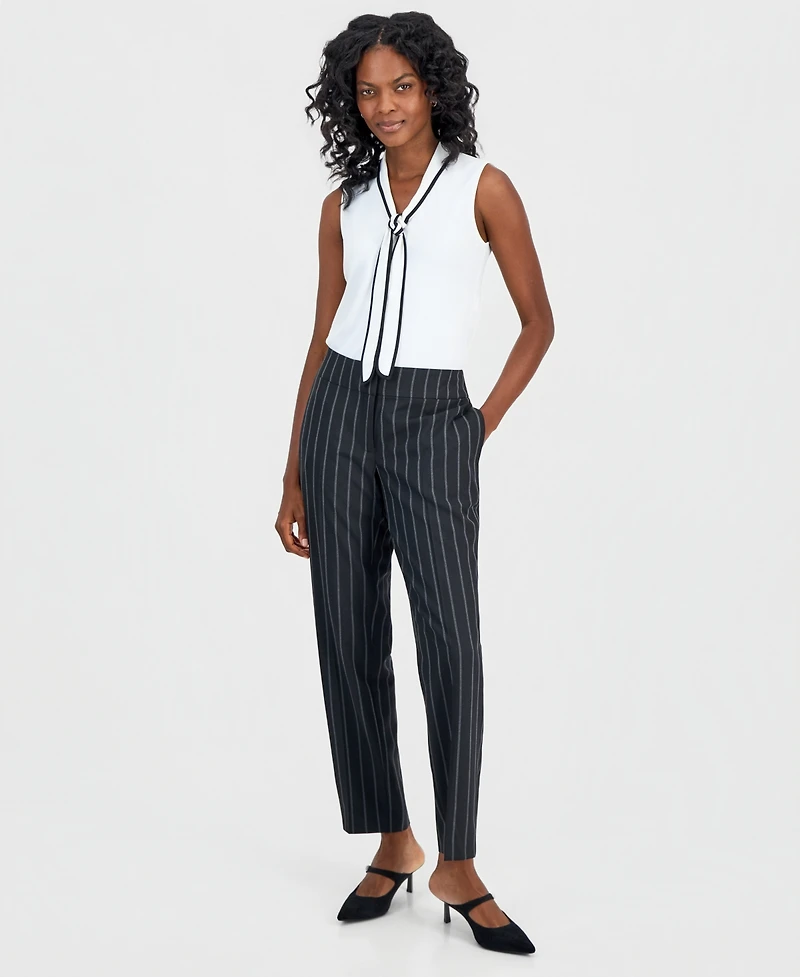 Kasper Women's Ava Straight-Leg Pinstripe Pants