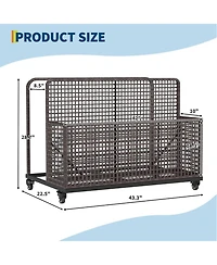 gaomon Outdoor Storage Organizer with Rolling Wheels, Wicker Rattan Pool Caddy and Toy Basket - All-Weather Pe for Poolside, Patio Deck
