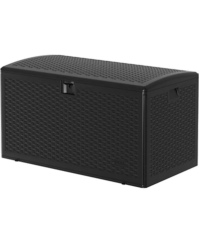Gaomon 120 Gallon Waterproof Resin Deck Box, Lockable Outdoor Storage with Hydraulic Rod