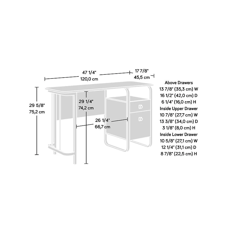 Sauder Station House Desk, Etched Oak finish