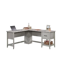 Sauder Summit Station L Desk, Glacier Oak finish
