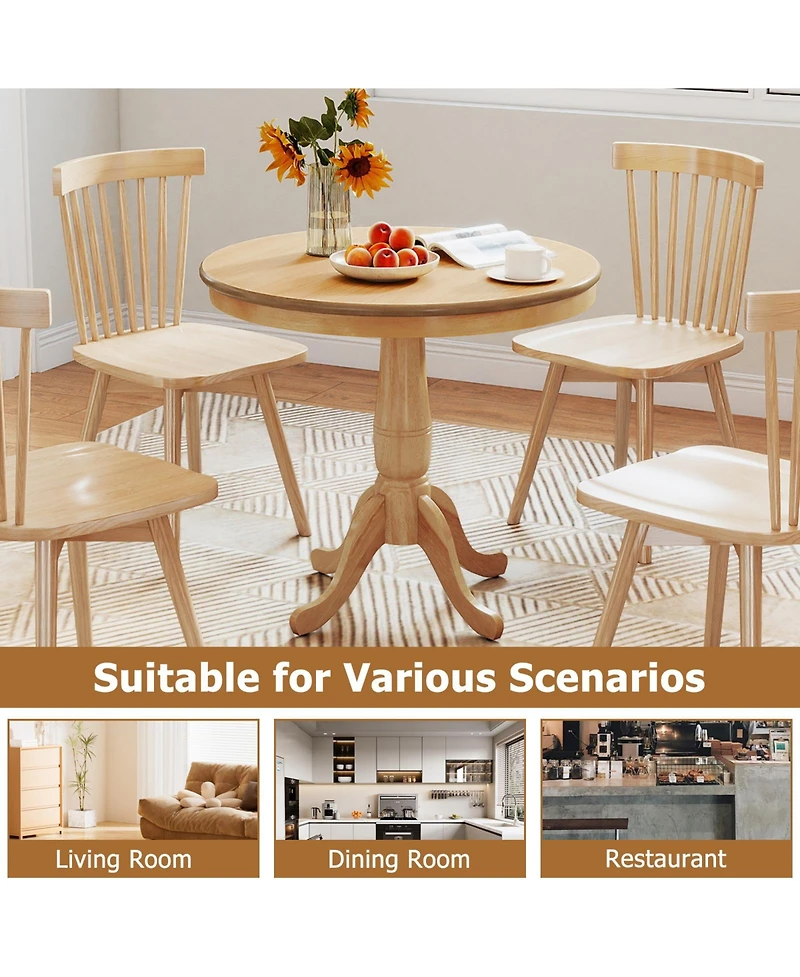Gymax Round Pedestal Dining Table High Top Ped Table Kitchen Dining Room