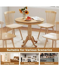 Gymax Round Pedestal Dining Table High Top Ped Table Kitchen Dining Room