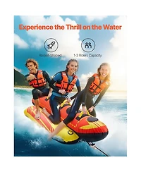 Hikeen Towable Tubes for Boating 1 3 Riders Inflatable Boat Tubes and Towables 510lbs Capacity Hot Dog Water Sport Tube for Boat to Pull