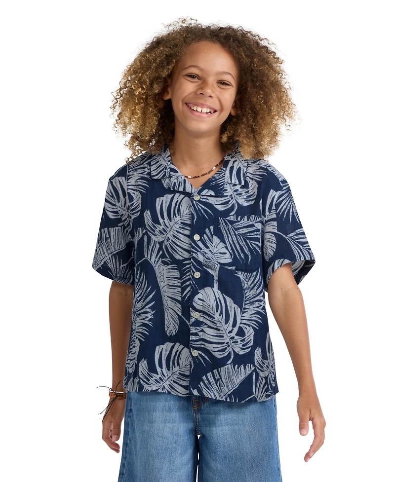 abercrombie kids Boys' 5-18 Gauze Camp Shirt