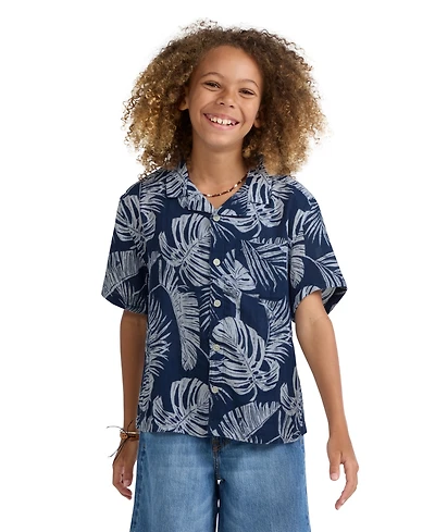 abercrombie kids Boys' 5-18 Gauze Camp Shirt