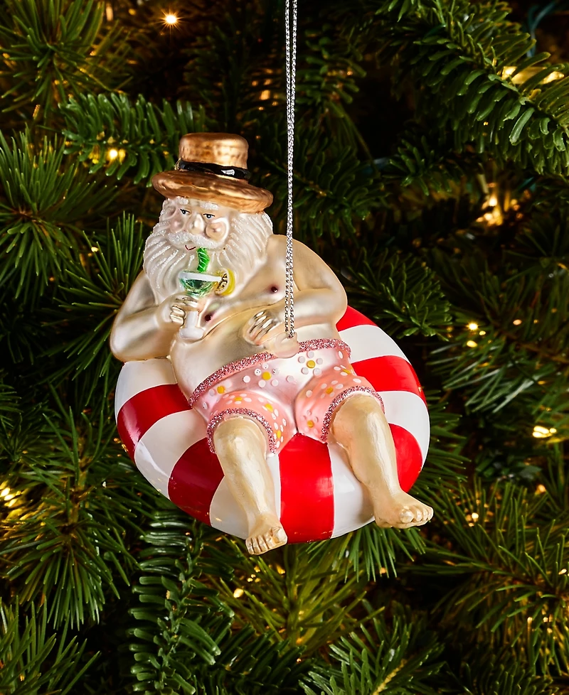 Holiday Lane Florida Glass Beach Santa Ornament, Macy's Exclusive