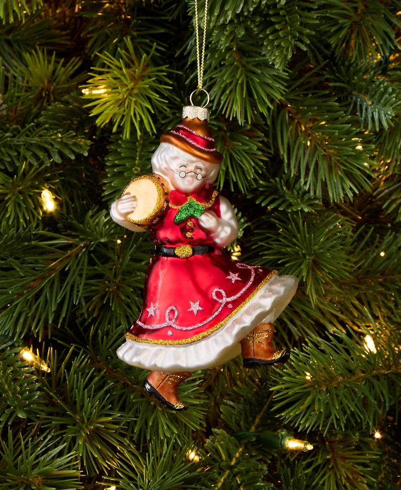 Holiday Lane Texas Mrs. Claus Glass Ornament, Macy's Exclusive
