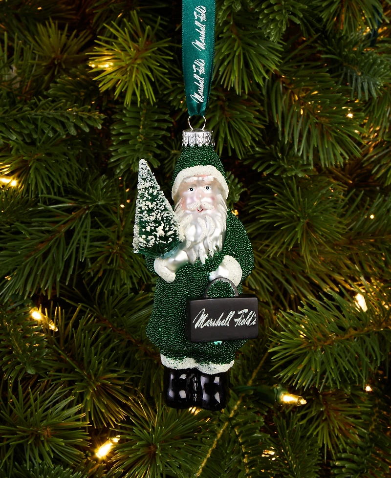 Holiday Lane Chicago Marshall Fields Beaded Santa Ornament, Macy's Exclusive