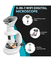 Contixo MS2 WiFi Digital Microscope with Lcd Screen, 1000X Magnification, Rechargeable for Kids