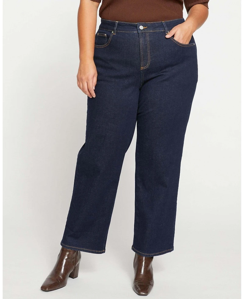 Universal Standard Women's Plus Bae Boyfriend Straight Leg Jeans