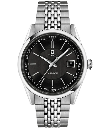 Tissot Unisex Round Silver Stainless Steel Watch 39mm