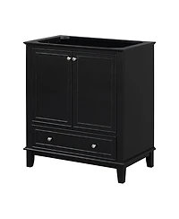 Sillysis 29.5 Inch Freestanding Bathroom Vanity Base with Adjustable Shelf, Solid Wood and Mdf Storage Cabinet